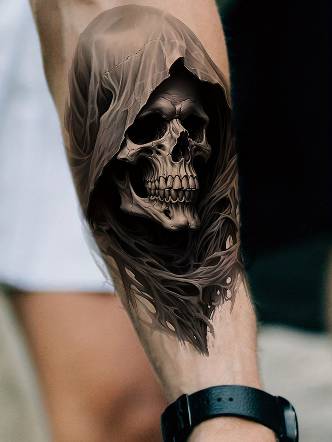 3D Horror Skull Temporary Tattoo